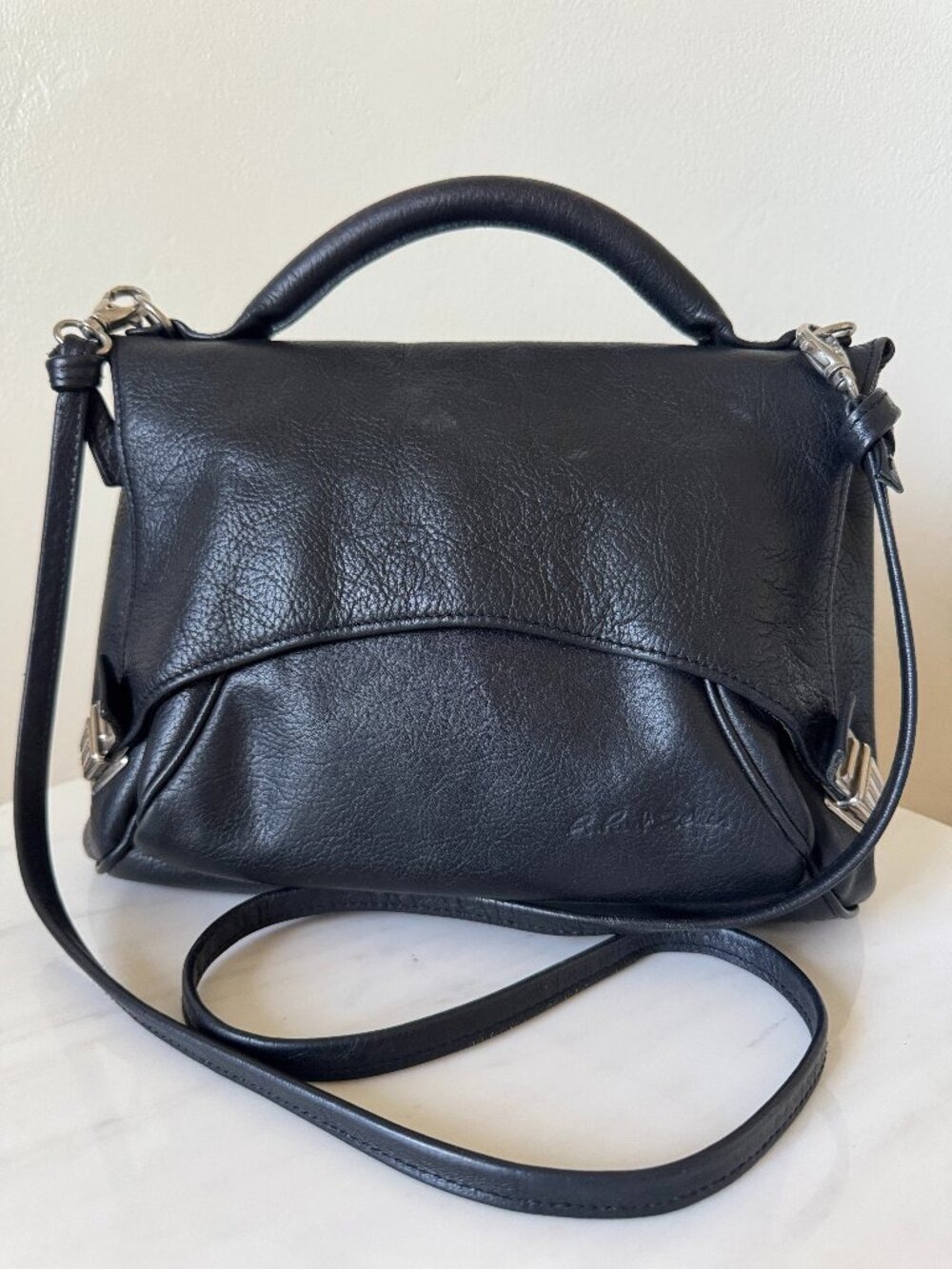 Vintage R. Paul Zeller Mini Satchel, Black Leather